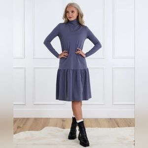 Jersey Turtleneck Dress